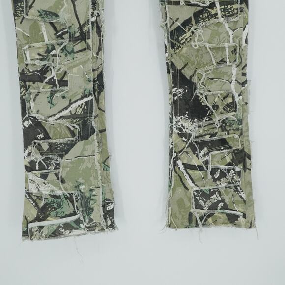 Rockstar Original Jeans Men 30x34 Brown Shake Tree Camo Stacked Flare Streetwear - Picture 4 of 13